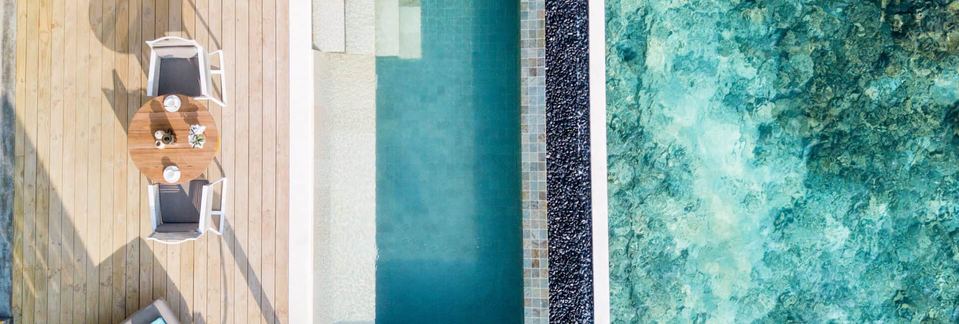 InterContinental Maldives - Outdoor Pool Deck - Lagoon Pool Villa Aerial