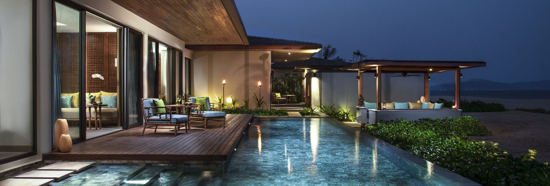 Anantara Quy Nhon Villas// Ocean Pool Villa at Night